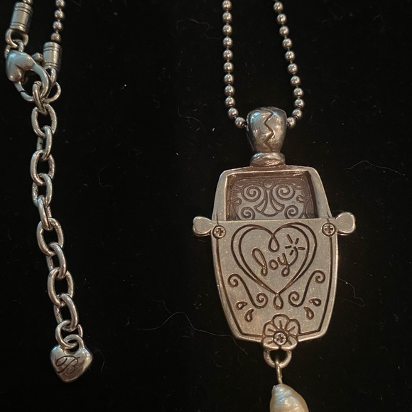 Brighton, vintage JOY HEART locket set on a beaded sterling silver chain. 34” - Picture 4 of 4